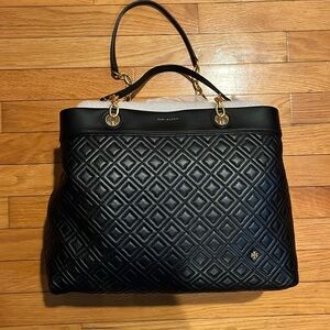NWT Tory Burch triple compartment Fleming tote